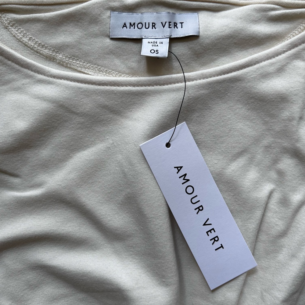 NWT Amour Vert Rhea Zero Waste Sweatshirt Salt O/S - Picture 5 of 7